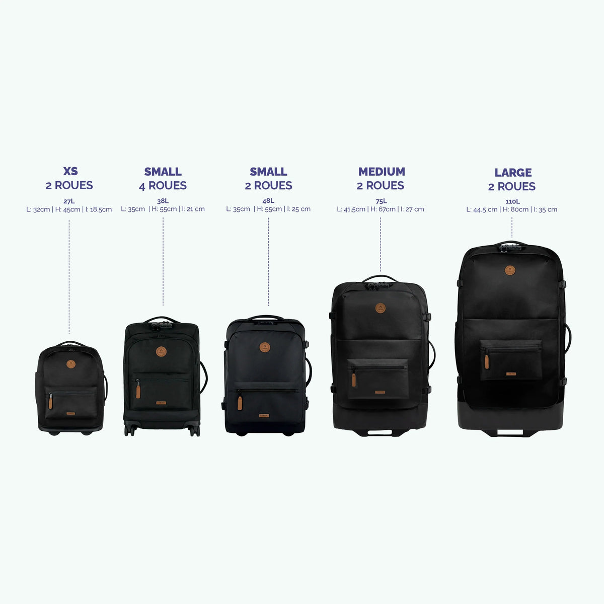 Valise souple 2 roues XS Amiens
